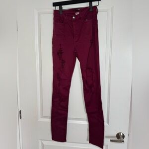 Fashion Nova Wine Red Jeans
